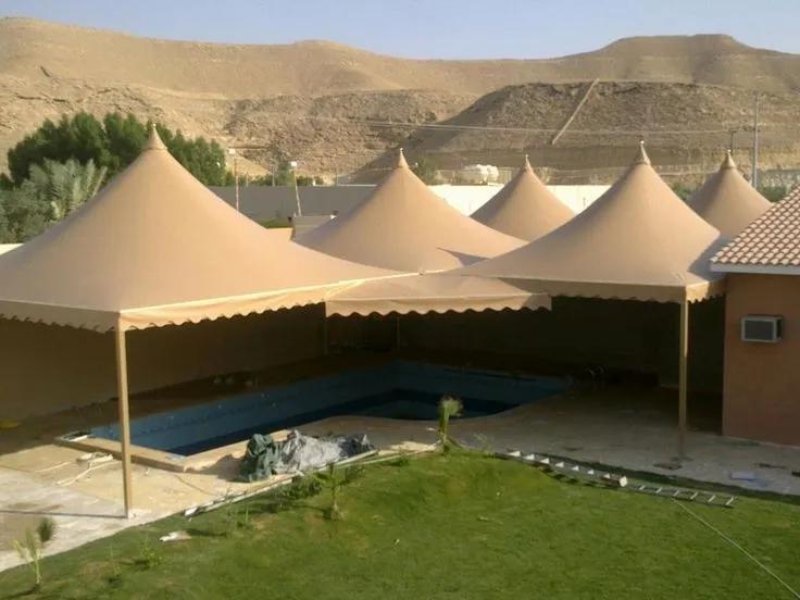 مظلات هرمية حي الياسمين