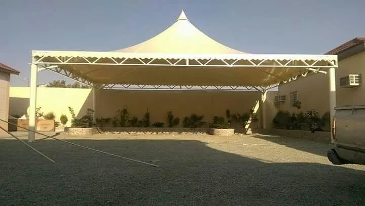 مظلات مخروطيه للمنازل مظلات هرمية للفلل بالرياض