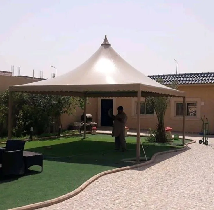 مظلات مخروطيه للمنازل مظلات هرمية للفلل بالرياض
