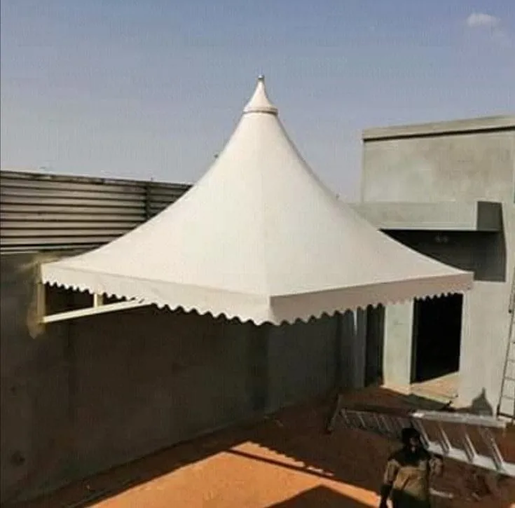 مظلات مخروطيه للمنازل مظلات هرمية للفلل بالرياض