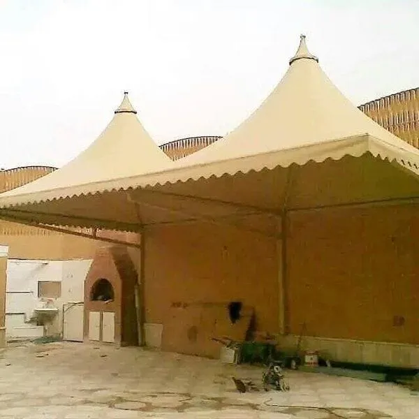 مظلات مخروطيه للمنازل مظلات هرمية للفلل بالرياض