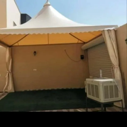 مظلات مخروطيه للمنازل مظلات هرمية للفلل بالرياض