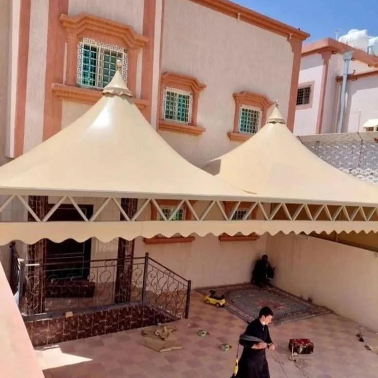 مظلات مخروطيه للمنازل مظلات هرمية للفلل بالرياض