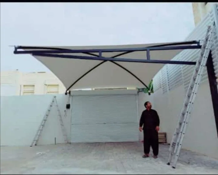 تفصيل مظلات سيارات قماش للمنازل والشركات الرياض