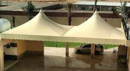مظلات سيارات مخروطية حي الغروب