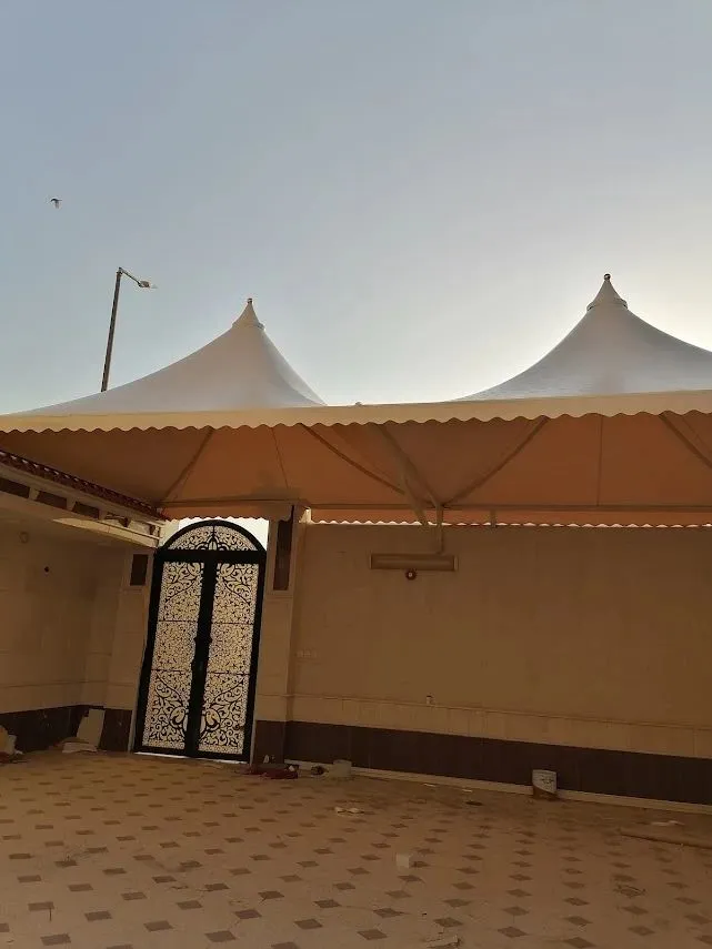 مظلات سيارات مخروطية حي الغروب