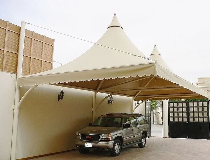 مظلات سيارات مخروطية حي الغروب